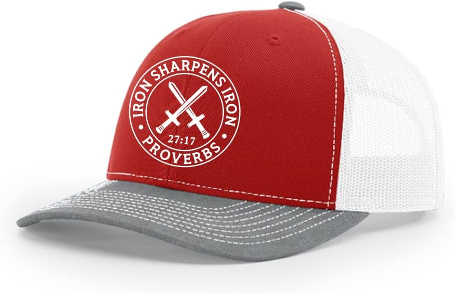Trenz Shirt Company Christian Iron Sharpens Iron Proverbs 27:17 Mens Embroidered Mesh Back Trucker Hat