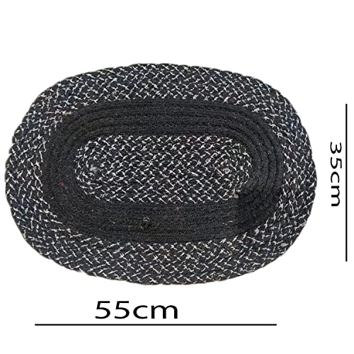 Image of Door Mats for Home | Door Mats for Home Entrance | Door Mat for Bathroom| Soft & Super Absorbent Mats for Shower | Washable, Non-Slip & Quick-Drying Mats (Pack of 2) (Gray & Black)