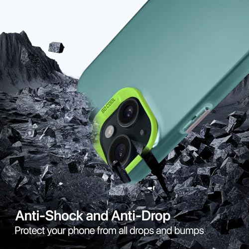 Image of Vaku Luxos Matte Dazzle Back Cover for iPhone 15 Plus Shock Proof Airbag Protection TPU Case Scratch Resistant Slim Thin Military-Grade Protection - Green