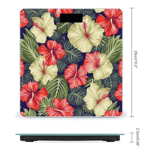 Báscula digital de vidrio templado diseño Hibiscus 400lb miniatura 2