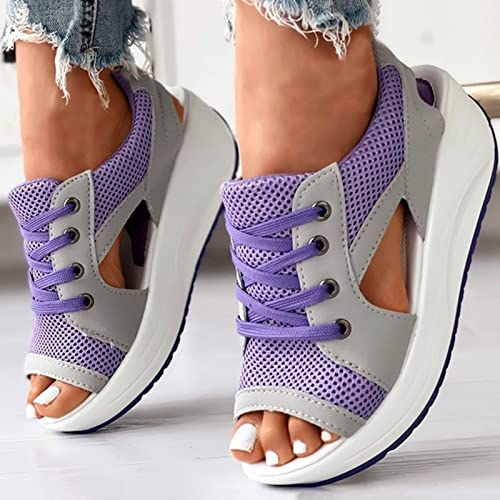 Womens Sport Sandals Comfortable Mesh Adjustable Strappy Cushion Walking Outdoor Hiking Sandles with Arch Support4