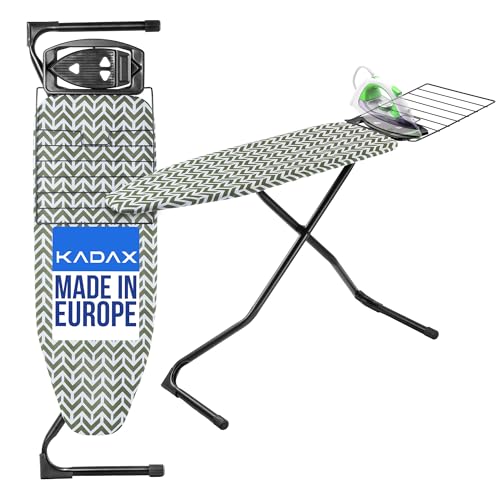 KADAX Bügelbrett mit ausziehbarem Fach, 120x42cm Bügeltisch,...