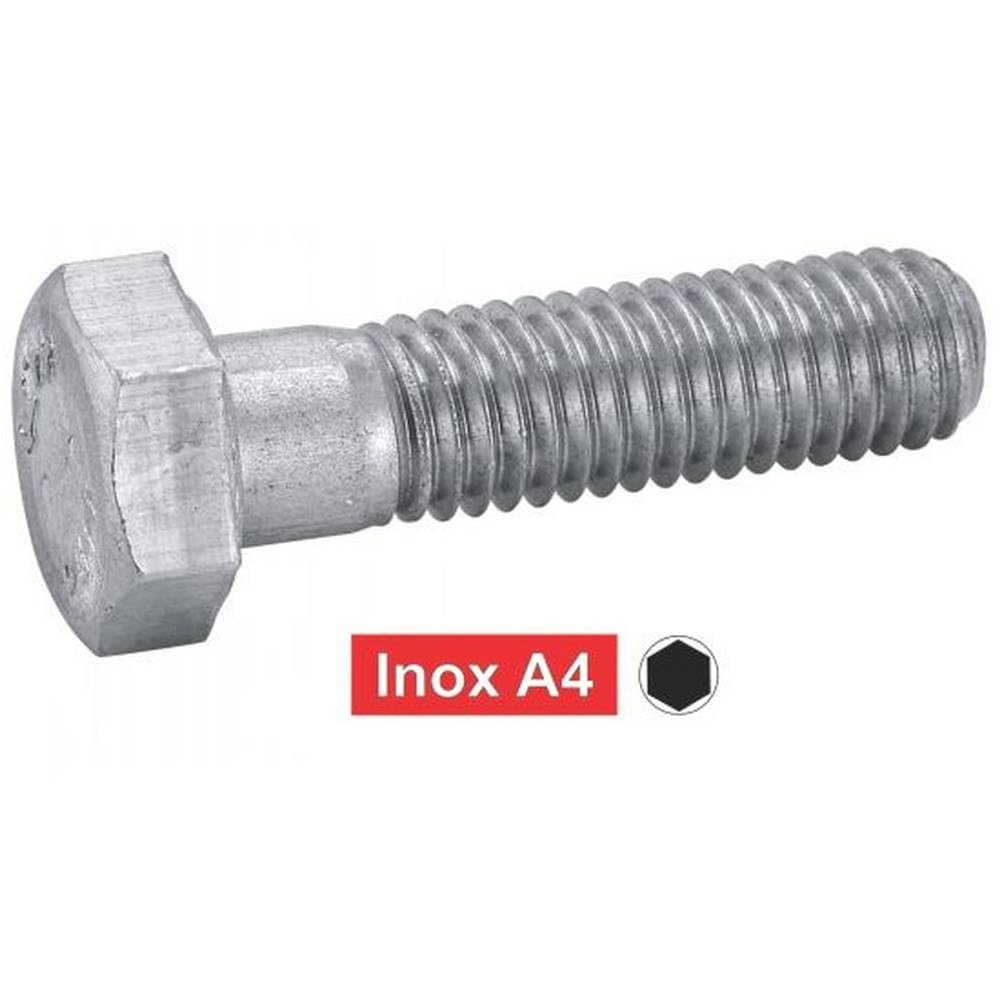 D-Work, 25 tornillos para metales, cabeza hexagonal, rosca parcial 12 x 160 mm, DIN 931, acero inoxidable, A4