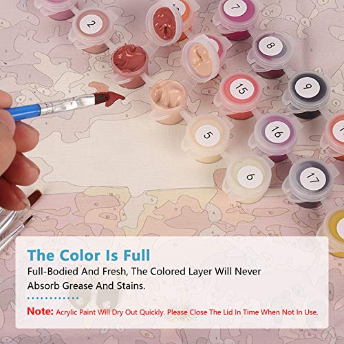 Herefun Malen Nach Zahlen für Erwachsene Kinder Anfänger, DIY Leinwandmalerei Painting Set, Ölgemälde Kits mit Pinseln… – Bild 7