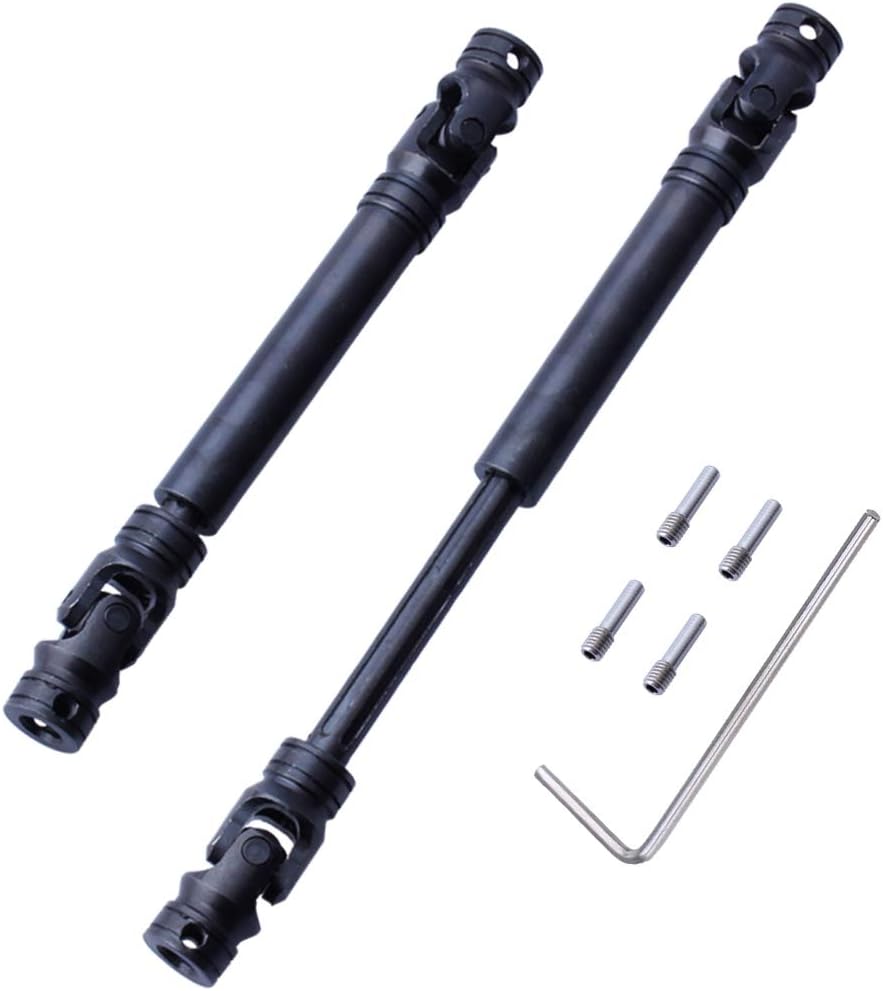 105-155mm Steel Centre Drive Shaft CVD for 1/10 RC Crawler Axial SCX10 Redcat Gen7 /Pro RC4WD D90 Upgrade Parts Hop-Ups Replacement (2pcs)
