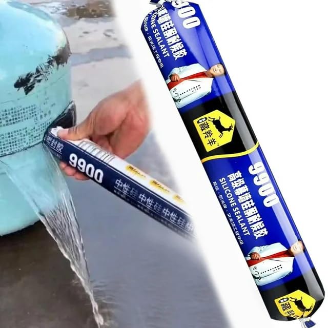 Waterproof Silicone Sealant 9900 – Fast Fixing, Fast Drying | Quick Leakage Repair Sealant for Roof, Concrete, Water tank, | Multi-Surface Gap Filler | Neutral Weather Resistant