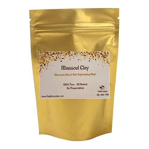 Arcilla Rhassoul (Ghassoul Clay) 1/2 lb - Arcilla desintoxicante y rejuvenecedora - Arcilla de lava marroquí - Ideal para el cabello - Facial