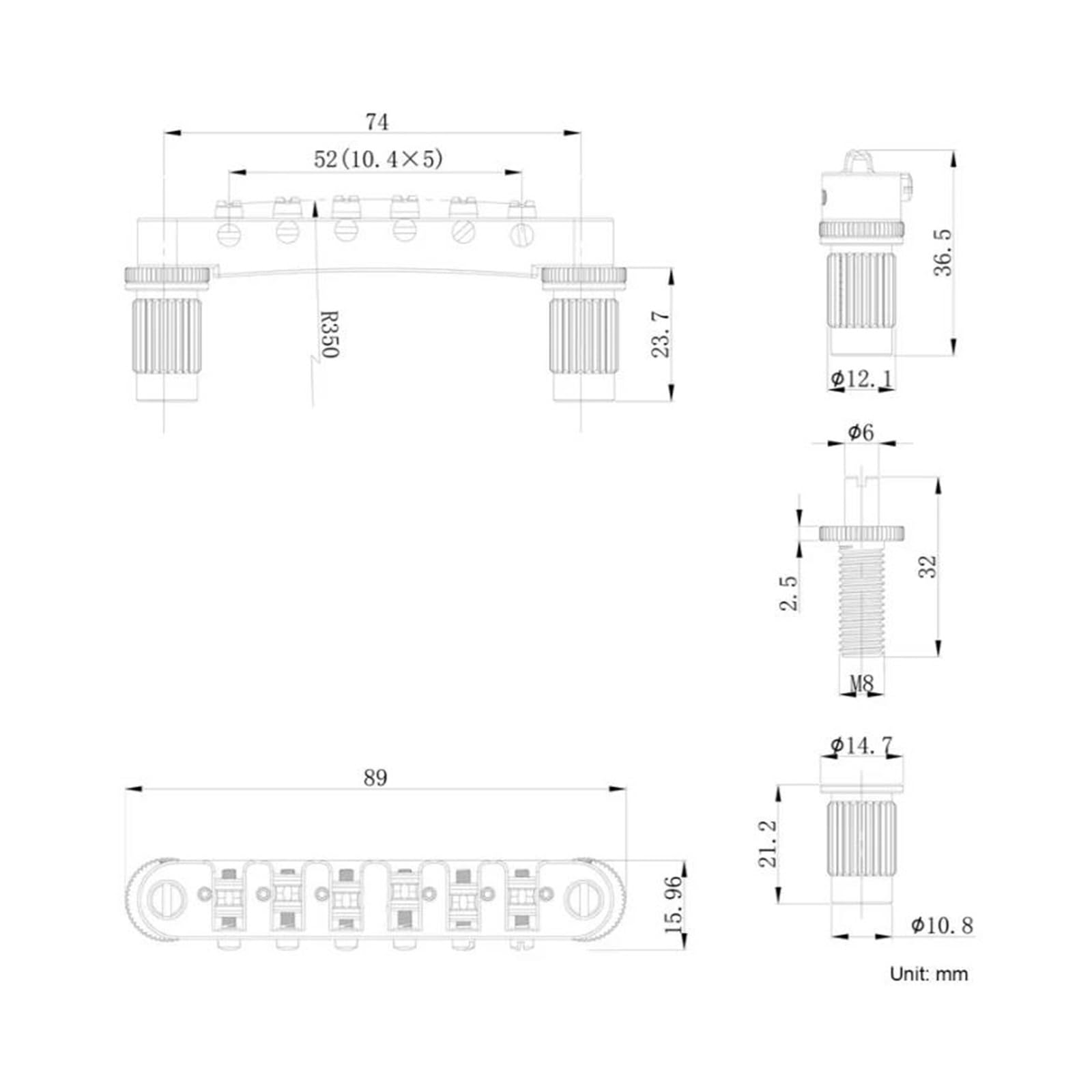 Puente De Bloqueo Ajustable De 6 Cuerdas Hecho De Aleación De Zinc Adecuado Para Guitarras Eléctricas | Puente de guitarra(CR)