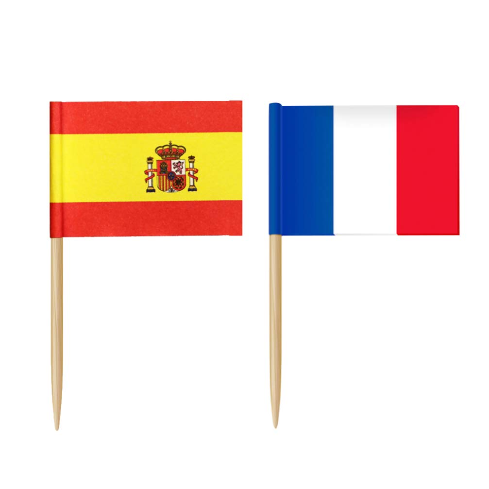 100 Bandierine Francia Per Stuzzicadenti - Decorazione Party E Eventi Sportivi