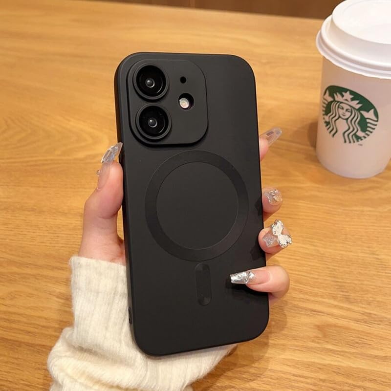 Image of LuxuryKase Premium MagSafe Case for iPhone 11 | Shockproof & Anti-Scratch Cover | Soft Silicone with Wireless Charging | Camera Lens Guard - Black