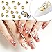 Leelosp 30 Pieces Spinning Nail Charms Nail Art Rotating Charm Bearing Art Tool Rings Jewelry Rotating Tools 3D for Women Girls Crafting Jewelry Accessories(Gold,0.16 x 0.2 x 0.1 Inches)