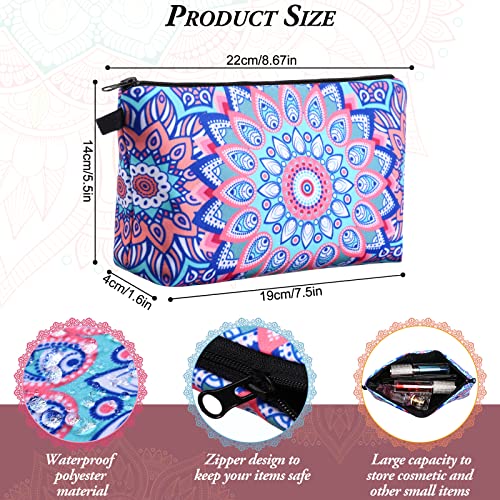 Kajaia 30 Pcs Makeup Bags Bulk Cosmetic Bag Graduation Gifts Mandala Flower Pouches Portable Zipper Makeup Pouch Waterproof Travel Toiletry Bag for Women Teacher Birthday Thanksgiving Christmas Gifts2
