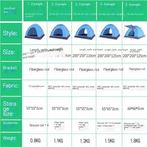Carpa automática ligera para camping exterior 2 personas miniatura 2