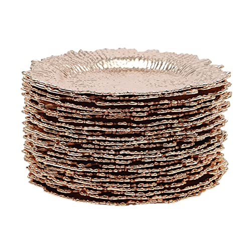 Set de 24 platos cargadores color oro rosa 12.6 pulg miniatura 3