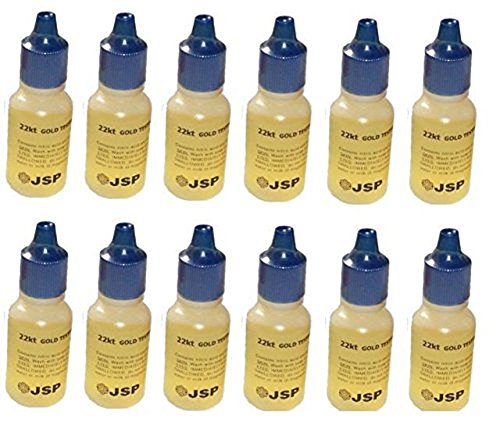 JSP 12 Bottles 22k Gold Metal Test Acid Karat Testing Liquid Solution Jewelry Teste