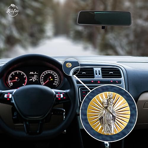 Vibratis St. Christophorus Plakette für Auto, Feinversilbert mit Filigran-Diamantschliff