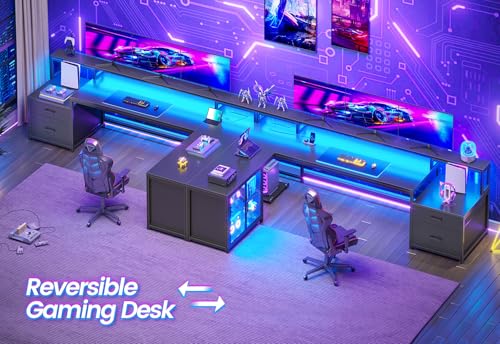 Luxury Gaming Desk with LED Lights