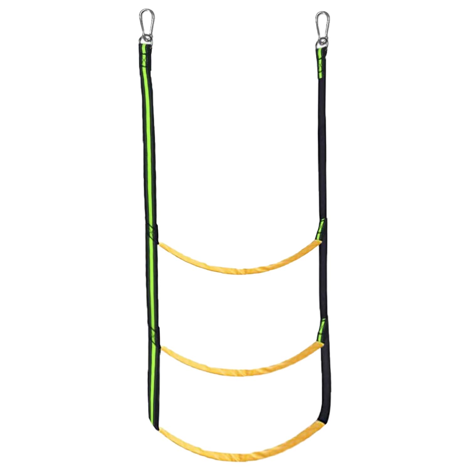 Échelle De Corde De Bateau, 3 Marches, Vert Fluorescent, Nylon Et Acier Inoxydable, 98*40cm, 50 kg, Pliable, Visible En Situation De Faible Luminosité