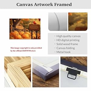 ZXHYWYM Autumn Pumpkin Wall Art Fall Pictures Prints Canvas Painting Red Cardinal Thanksgiving Halloween Decor for Kitchen Home Framed (Orange, (12.00" x 18.00")) ZXHYWYM Autumn Pumpkin Wall Art Fall Pictures Prints Canvas Painting Red Cardinal Thanksgiving Halloween Decor for Kitchen Home Framed Orange 1200 x 1800