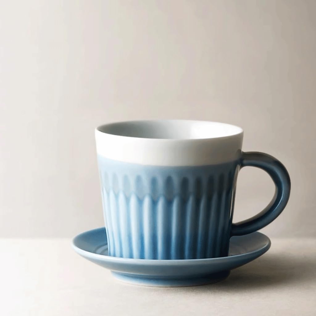 ENGENDER Tazas Cafe Taza De Café Y Platillo Cerámica Simples Hechos A Mano Té La Tarde Individual Mug Cups