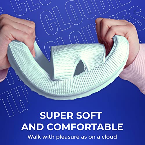Image of Cloud Slides For Women And Men - Comfy Non Slip Indoors Slippers For Shower Spa Pool College Outdoors Slides - Soft And Cozy Open Toe House Sandals Thick Soles