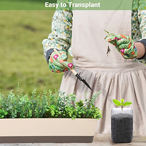 Greaner 200 Pcs Nursery Bags, Non-Woven Fabric Seedling Bags Biodegradable, 5.5 Inchx6.3 Inch Grow Bags For Home Garden Supply thumb #5