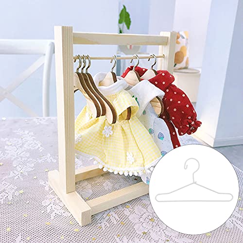 Healifty 20 peças de mini cabides para roupas de boneca, roupa de vestido, suporte para roupas de bo