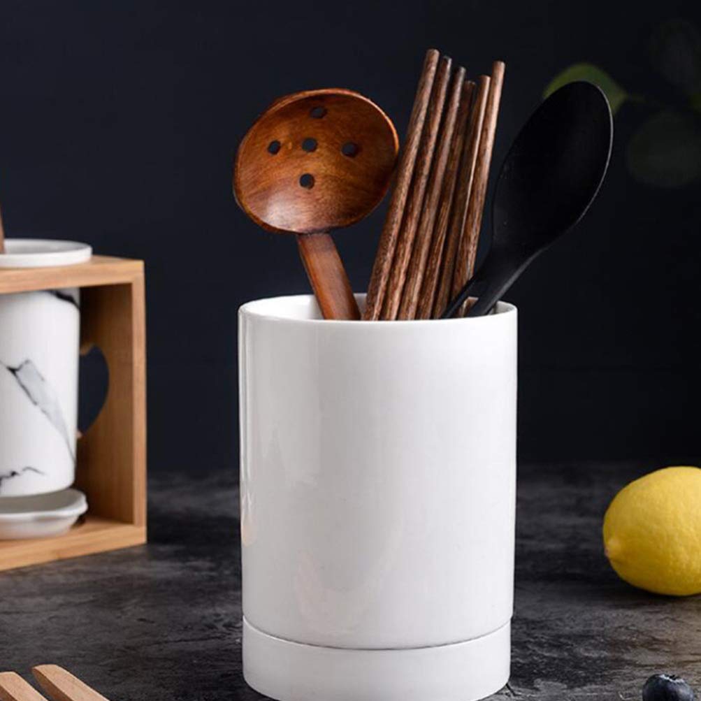 HEMOTON Porta Utensilios de Cocina Cerámico Palillo Titular Cuchara Tenedor Organizador Espátula Contenedor para El Hogar Encimera Almacenamiento de Herramientas
