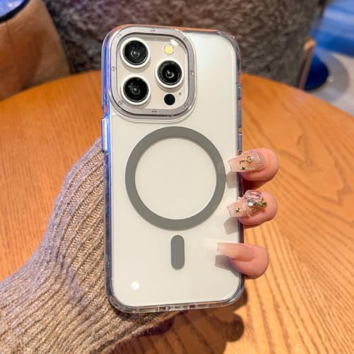 Étui de téléphone antichoc pour iPhone 15 avec dos magnétique anti-dérapant