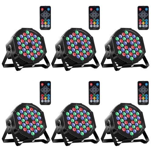 MOSFiATA Par Lights 6 Pack RGB Stage Lights with Remote