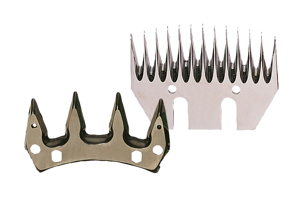Kerbl Juego de Cuchillas para esquila Wellington, esquila de ovejas, Cuchillas Superior e Inferior, Altura de Corte 3,5mm, Ancho de Corte 76mm, Corte estándar, Compatible con Todas Las Marcas comunes