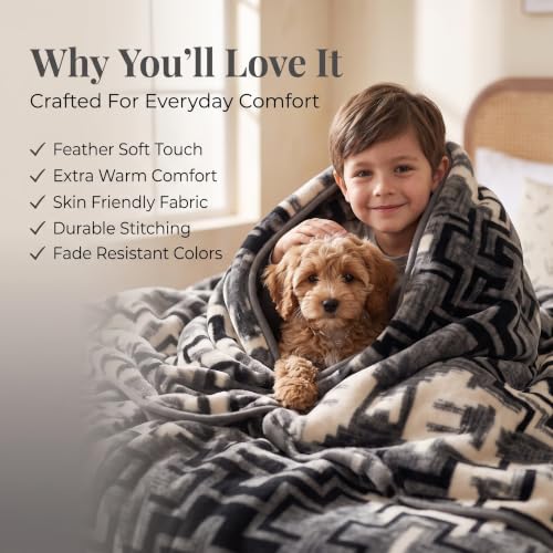 Image of BSB HOME Single Bed Mink Blanket, Velvet Like Soft Plush Fleece Blanket, Warm Lightweight AC Blanket for Winter,Ultra Soft Cozy Bed Blanket for Home & Travel,56 x 80 Inches(142 x 203 cm)-Charcoal Grey