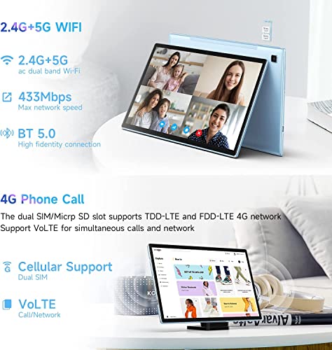 TECLAST P20S Tablet 10 Zoll Android 12 Tablet, 4GB RAM, 64GB Erweiterbar bis 1TB, 4G LTE, Dual 2.4/5G WiFi, Octa-Core 2.0GHz, 6000mAh/BT5.0/GPS/OTG/Typ C – Bild 6