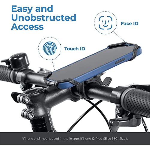 Image of HUMBLE Bike Phone Holder, 360 Rotation Silicone Bicycle Phone Holder /Mount, Universal Motorcycle Handlebar Mount Compatible with 4.0 & 6.7 inches Screen Size of Smartphones (Black)