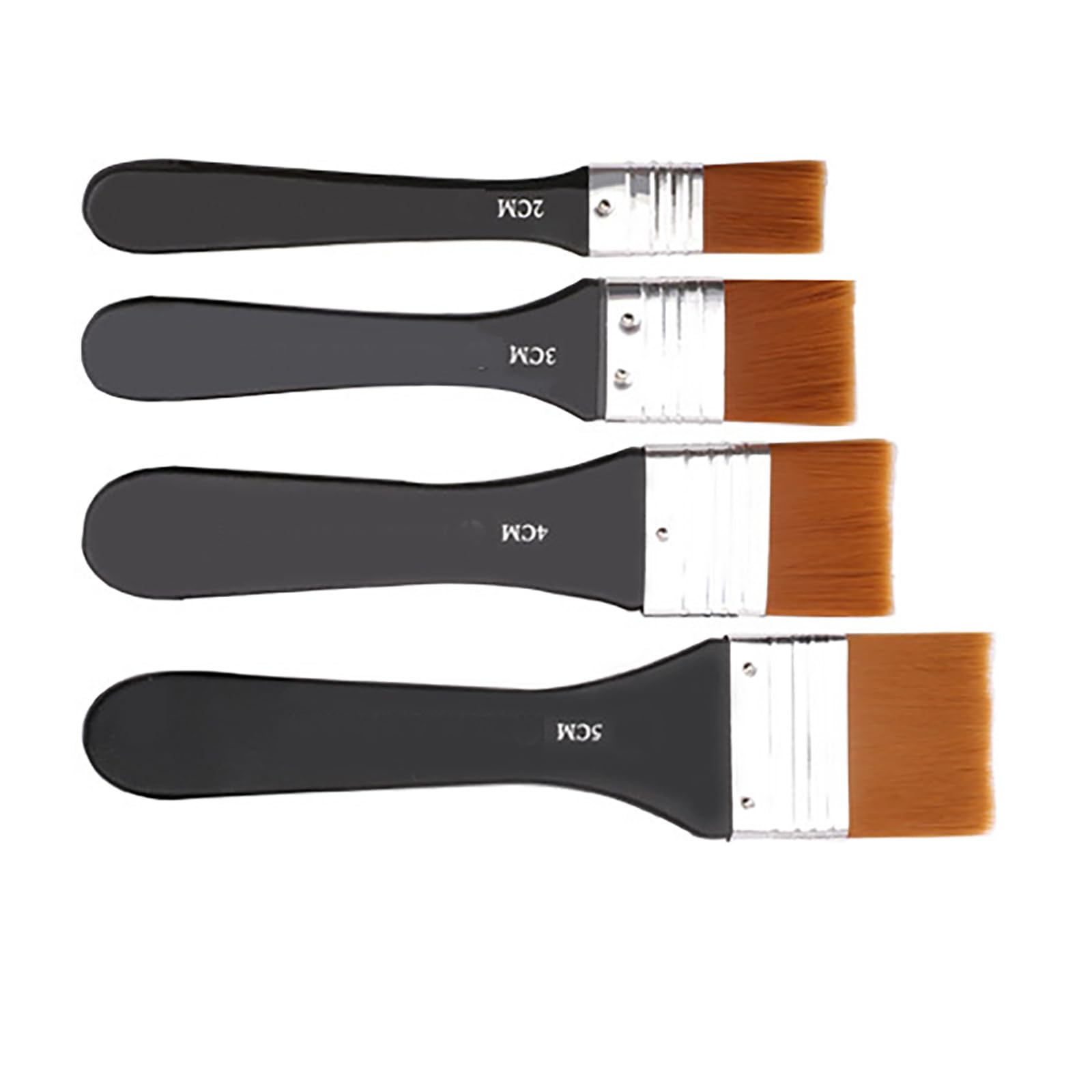 Juego de 4 Pinceles acrílicos, Grandes Pinceles Planos de Nailon para óleo, Pinceles Profesionales de Acuarela para Principiantes, Artistas, Pinturas al óleo, Acuarela y Gouache.