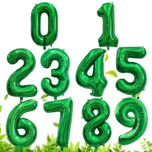 Image of Number Balloons Green Party Balloon - Giant Number 6 Balloon, 40 Inch Large Balloon for St. Patrick's Day Games Theme Birthday Decoration, Girls Boys Party Supplies