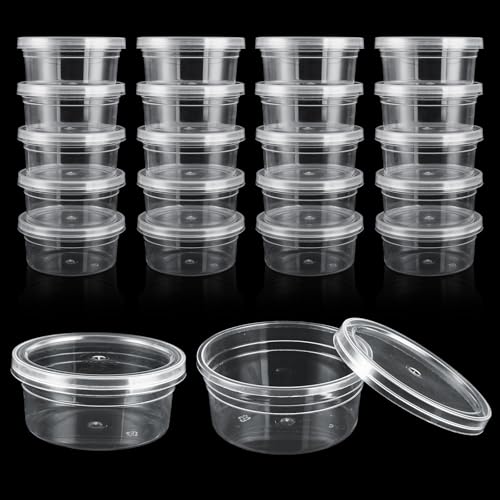 150 Pack 4oz Slime Containers with Lids, Small Plastic Storage Containers for Slime, Bead, Foam Ball, DIY Craft Making