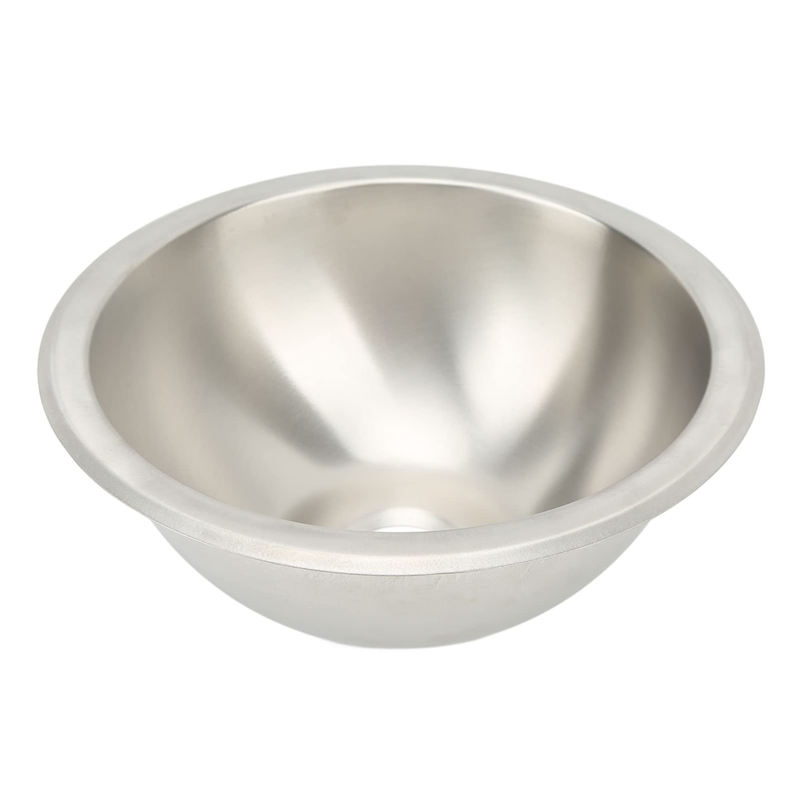 Round Stainless Steel Sink - Single Bowl Metal Basin for RV, Caravan, Compact Utility Room and Small Counters, 235mm Inset
