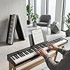Carina Piano Keyboard, 88 Keys Full Size Semi Weighted Foldable Piano, Portable Electronic Keyboard Piano with Light Up Keys, Sustain Pedal, Keyboard Stickers, Music Stand and Piano Bag, Black