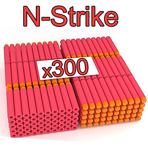Stomping Ground Toys Balas Nerf | 300pcs 7.2cm Espuma Suave Dardos | Recarga Bala Blasters para Nerf N-Strike Elite Serie niños Juguete Pistola Roja