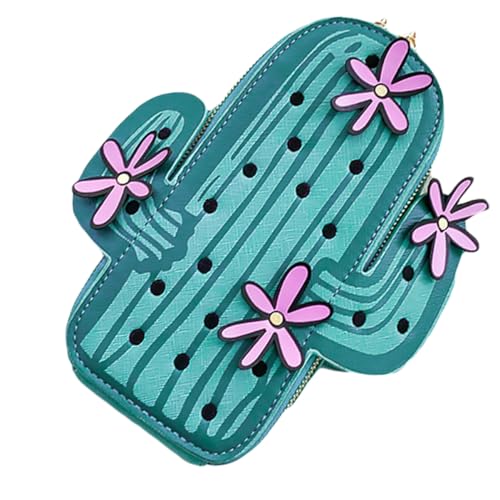 Pochette cactus rose avec bandoulière confortable en PU