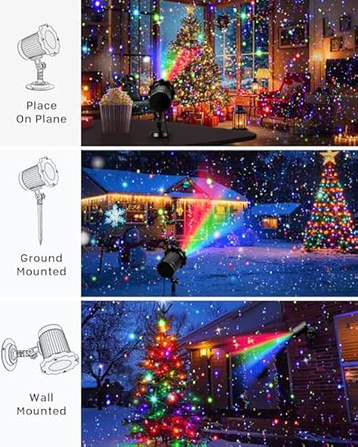 Brighter Laser Christmas Lights Projector RGB 3 Colors