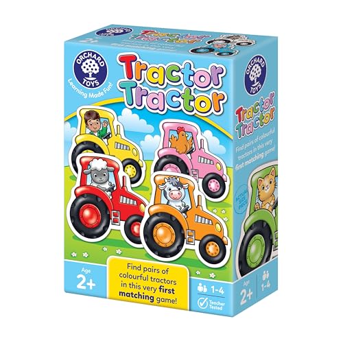 Orchard Toys Tractor Tractor First Matching Game for Toddlers 2+ Bright Farmyard Cards with Ducks Cows Pigs and Sheep Encourages Colour Recognition Matching Skills and Turn-Taking