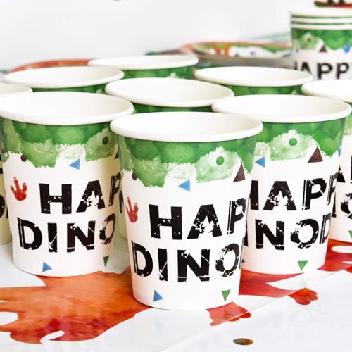 Wernnsai WR-DINOSAUR PARTY SUPPLIES SET-C003-US Watercolor Dinosaur Party Supplies - Disposable Dinosaur Party Tableware For Kids Boys Birthday Includes Luncheon Dinner Dessert Plates Napkins Paper Cups Serves 16 Guests 64 Pcs thumb #3
