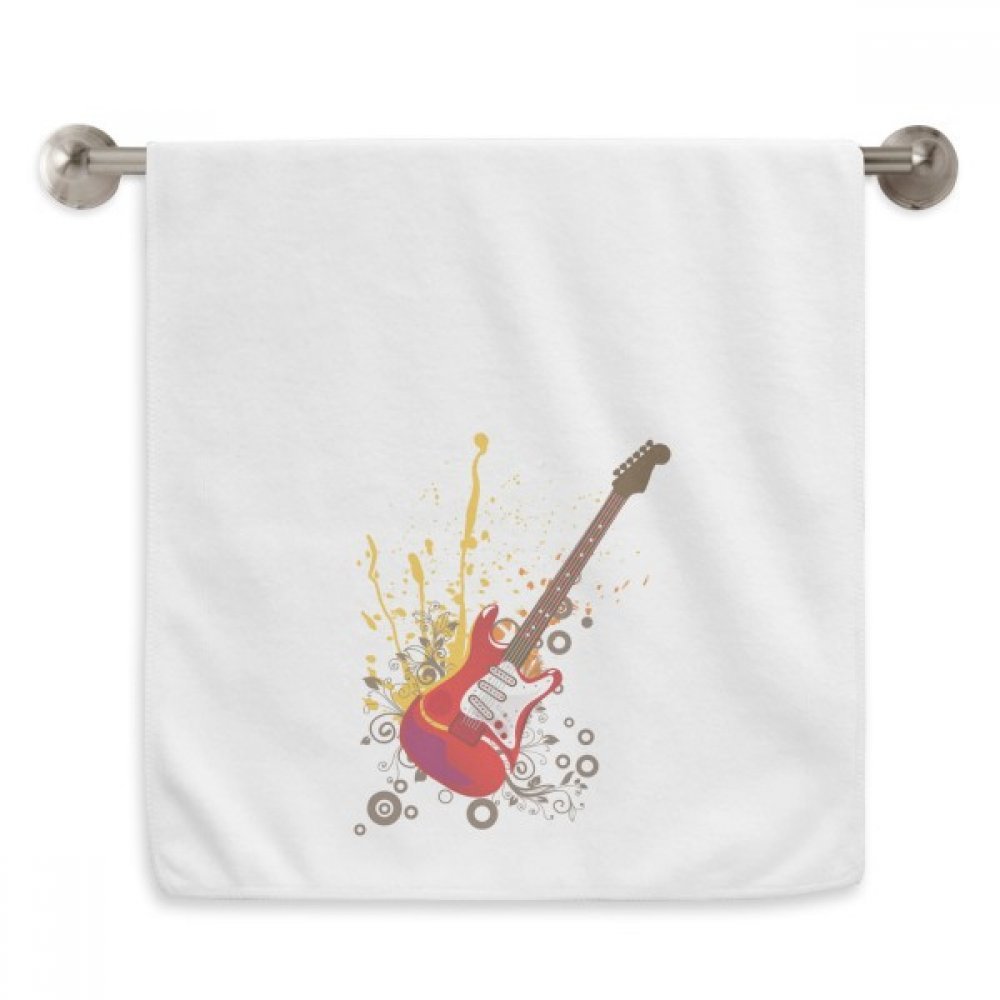 Serviettes de toilette jazz guitare électrique blanches de qualité supérieure 13x29"