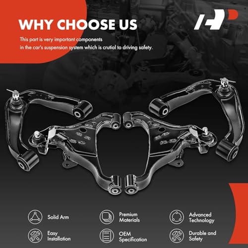 A-Premium Set of 4, Front Upper & Lower Control Arm Kit, with Ball Joint & Bushing, Compatible with Nissan Frontier 2005-2018, Pathfinder 2005-2012, Xterra 2005-2015 - Image 6