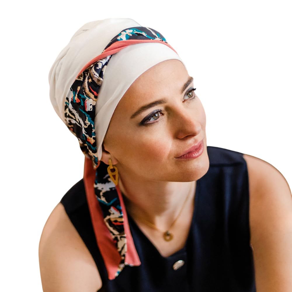CAREBELL Pañuelo Oncológico para Quimioterapia/Protección para Alopecia/Modelo Smooth/Diseño Orsay/Transpirable, Suave y Cómodo/Hecho a Mano en España.