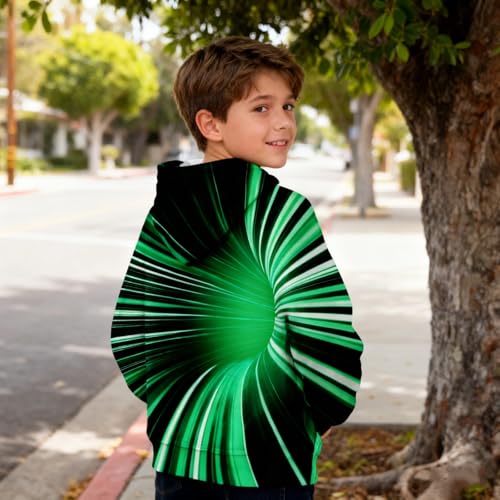 Image of Belovecol Boys Hoodies 3D Printed Hooded Sweatshirts with Pocket for 6-16Y | Pullover Hooded Style Pattern All-over Printed Long Sleeve Non-Fleece Soft Lightweight Tops for Kids