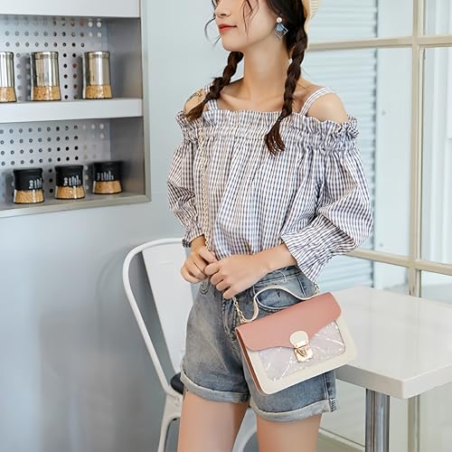 Shoulder Bag,PU Leather Fashion Princess Crossbody Bag,Chain Detachable Three-Layer Interlayer Bag4