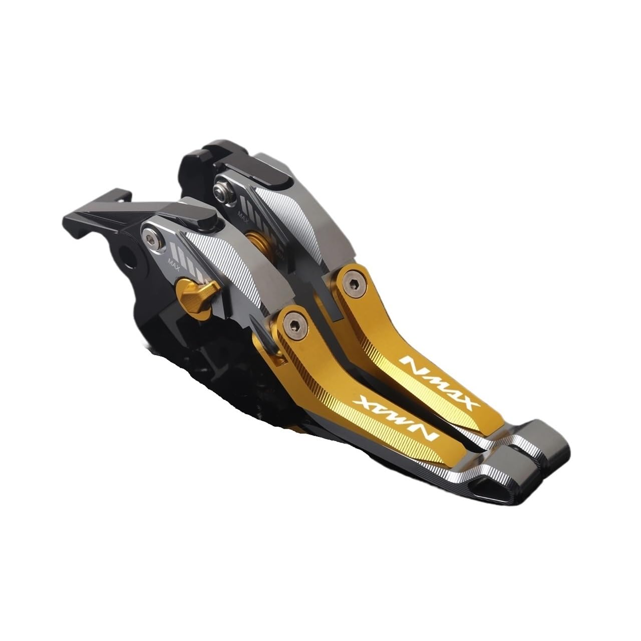 Djshuoy Titanium Yellow Handlebar Brake Lever For Nmax 160 155 125 2015 Present Motorcycle Accessorie Clutch Lever Brake Lever Set Adjustable Folding Handle Levers(Titanium Yellow)